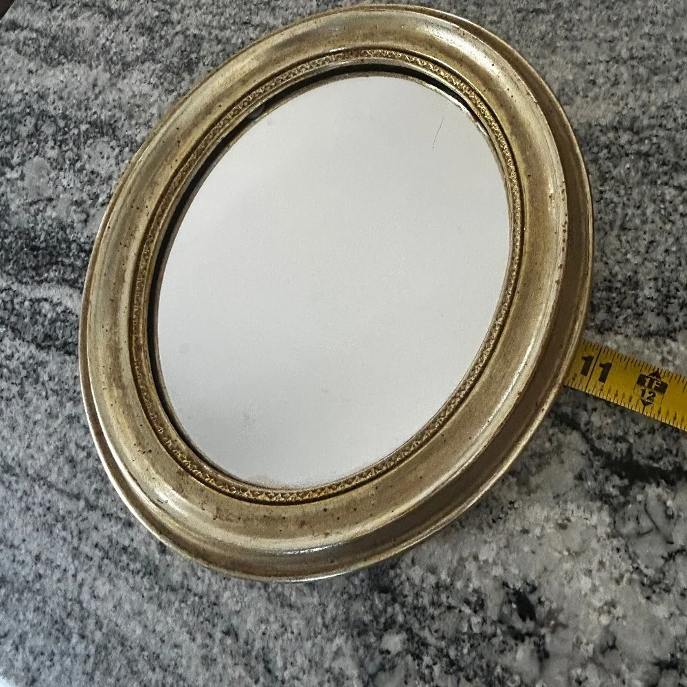 Vintage Borghese Gilt Oval Mirror: Italian Wall Hanging Foyer Decor